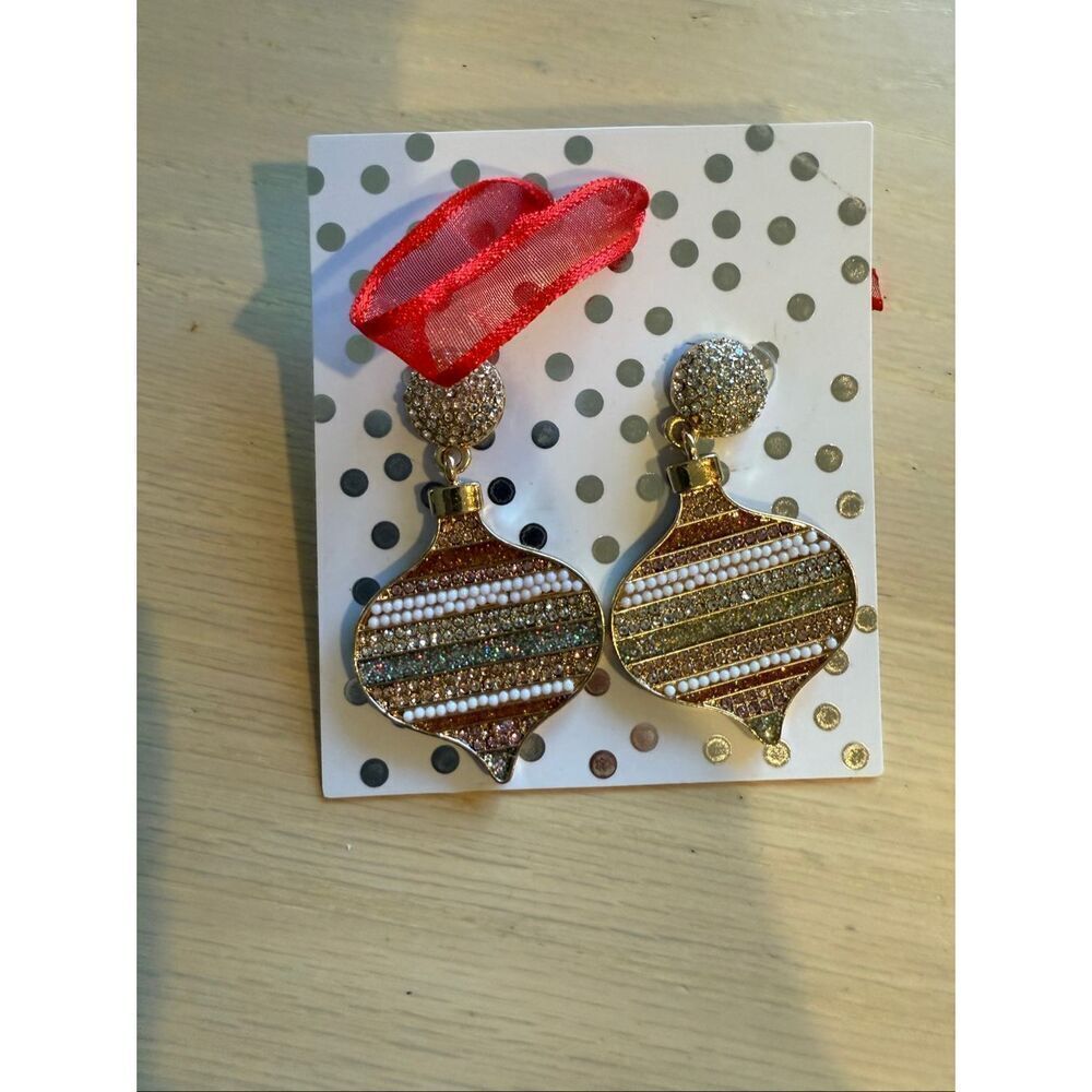 Ornament Rhinestone Christmas Earrings